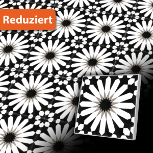 Zementfliese 20x20 cm in Schwarz-Weiß - geeigent für Küchenzimmer